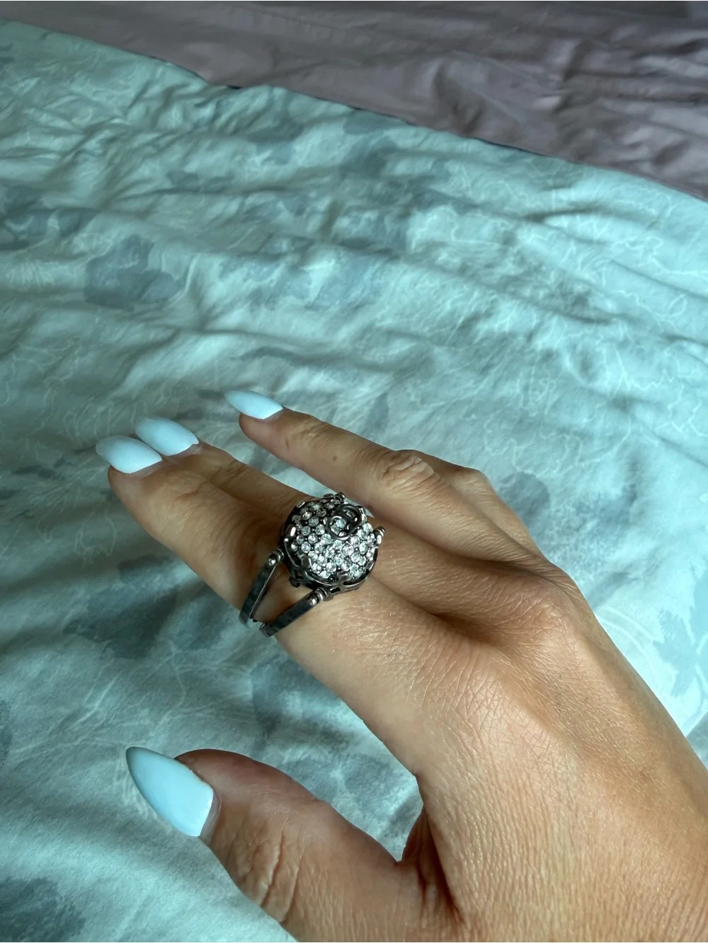 Silver Crystal Cluster Statement Ring - Silver
